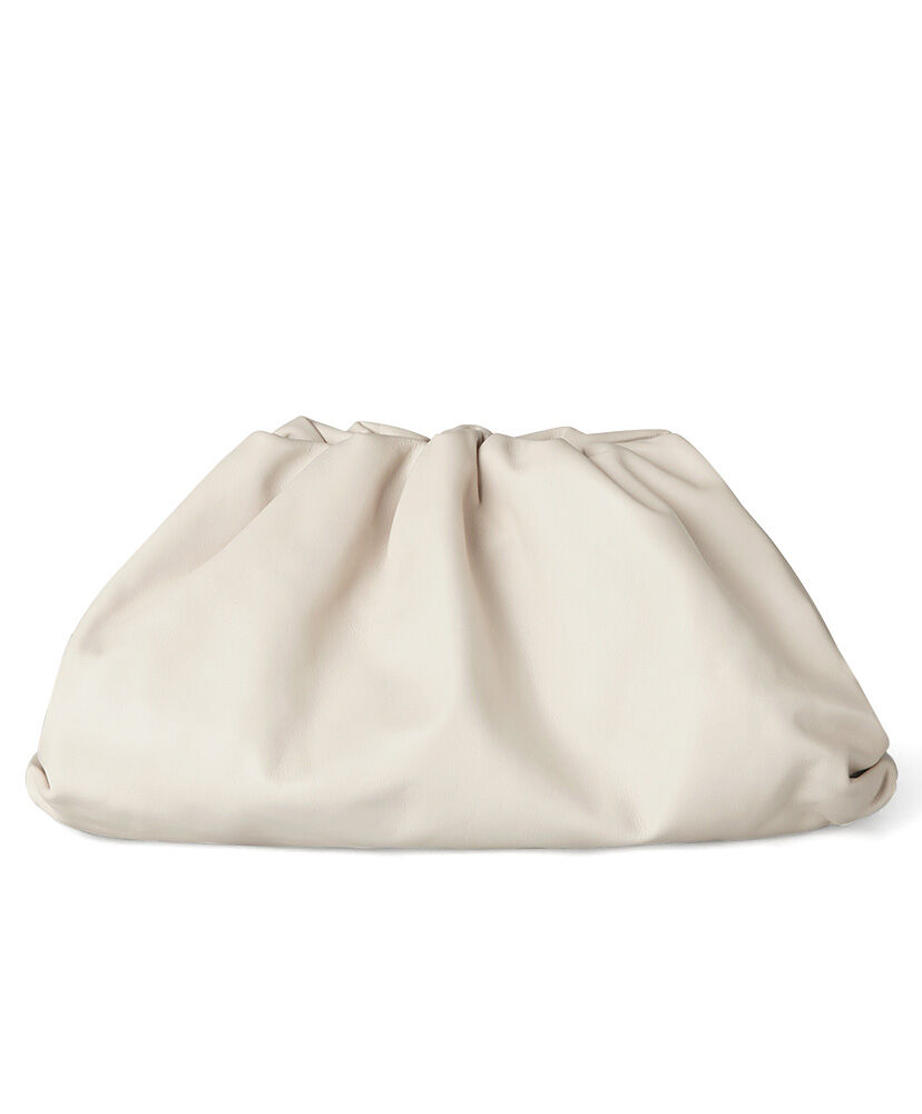 Bottega Veneta The Pouch In Buttern Calf Clutch Cream